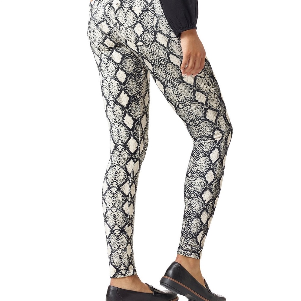 Hue Python-print corduroy leggings